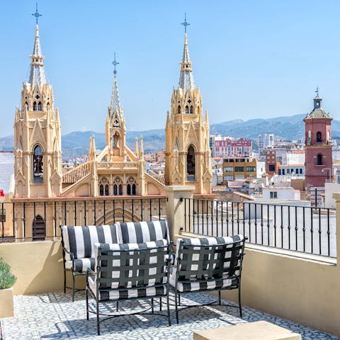 Sunbathe while taking in the view of the Sacred Heart church