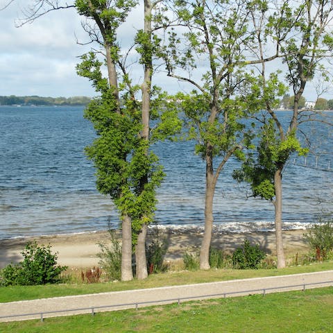 Spend a sunny afternoon on the lakeside beach