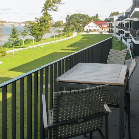 Enjoy your morning coffee on the balcony