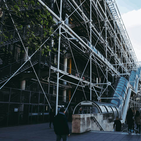 Visit the museum at The Centre Pompidou, four minutes on foot