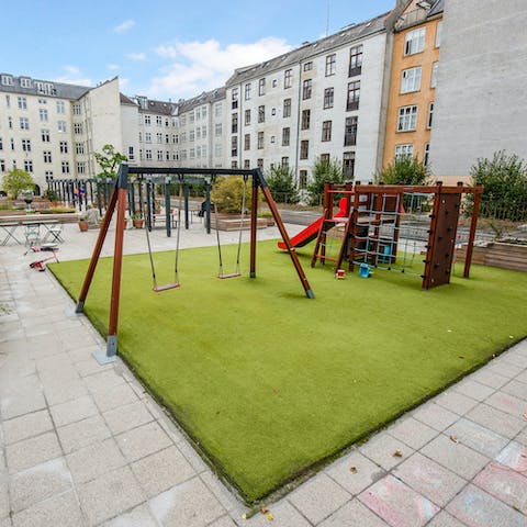 Let little ones run off some energy on the communal terraces