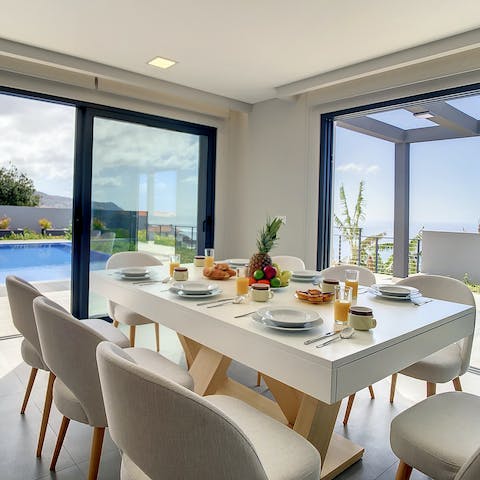 Tuck into homemade meals while taking in views of the Atlantic Ocean
