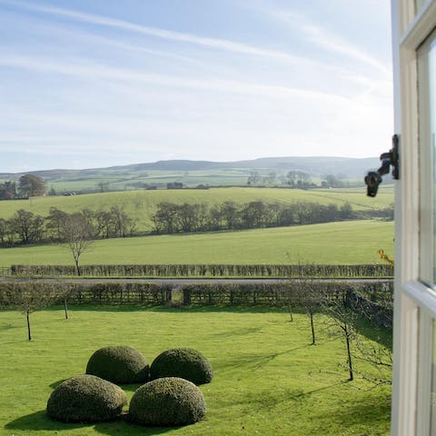 Throw open the windows and take in the countryside view for miles