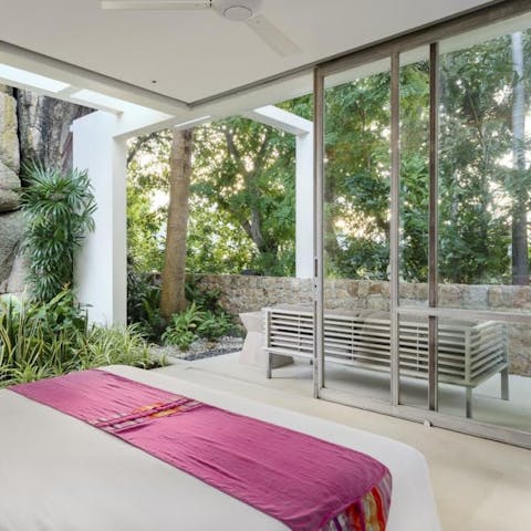 Watch monkeys swing by from your bedroom's private terrace
