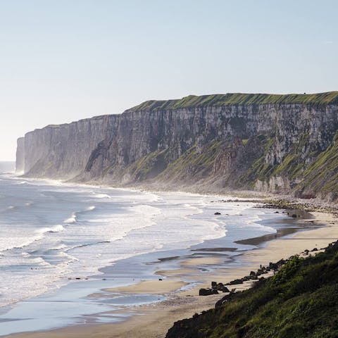 Enjoy inspiring walks along the sandy shores of Filey Beach, just five-minutes from your door