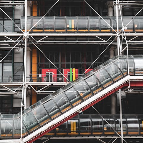 Enjoy an afternoon of culture at the Pompidou Centre, reached by Metro