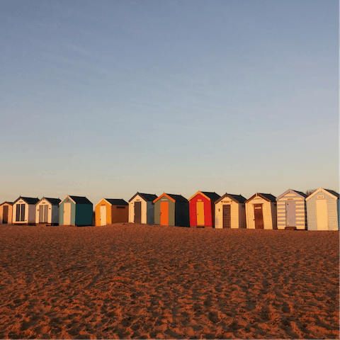 Wander down to Southwold's beautiful sandy beach,  mere minutes away