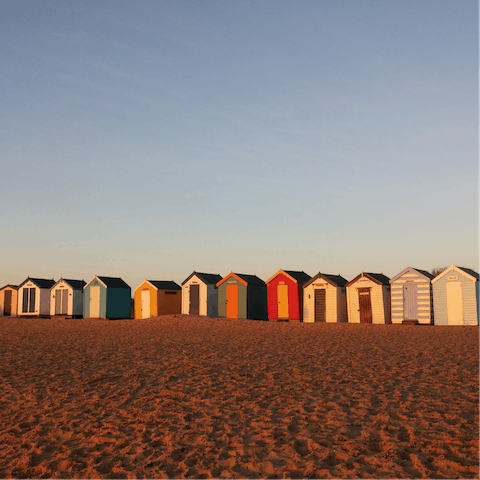 Wander down to Southwold's beautiful sandy beach, mere minutes away