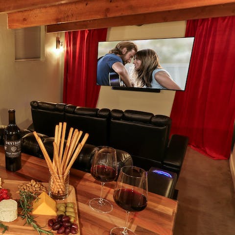 Sip a glass of red and relax in front of a movie