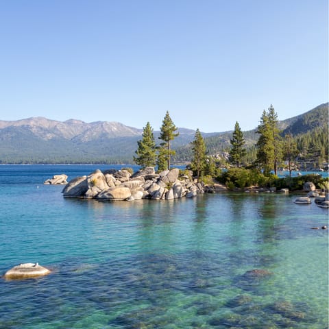 Take a dip in Lake Tahoe during summer (a twenty-four-minute drive away)