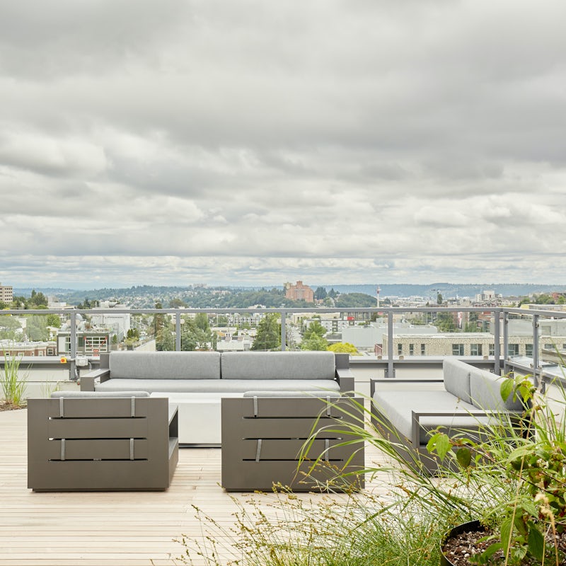Head up to the rooftop to enjoy fantastic views across the city
