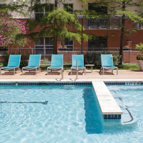 Cool off with a dip in the building's pool