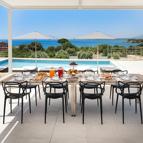 Savour delicious Sicilian feasts and Marsala wine at the alfresco dining table