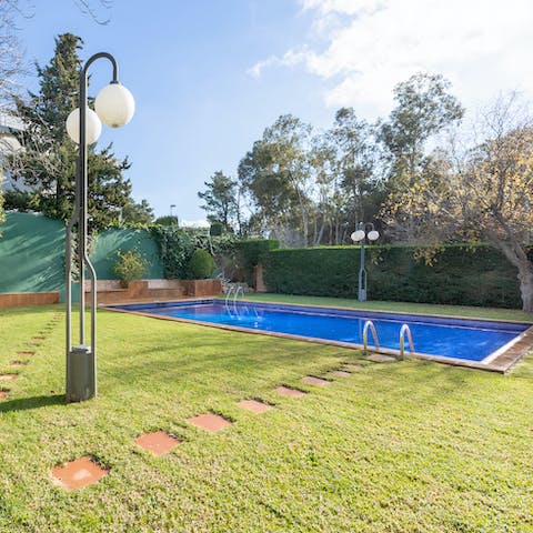Make use of the communal pool, perfect for spending lazy days in the garden