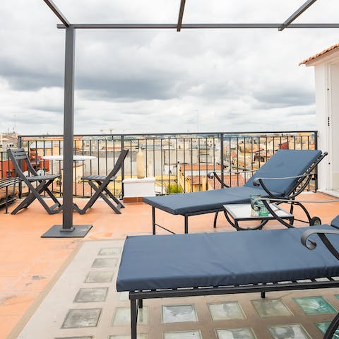 Catch some rays on the upper rooftop terrace