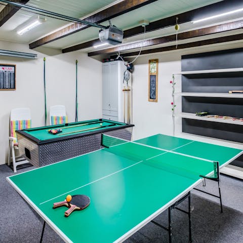 Get a little competitive on the tables for pool and ping-pong
