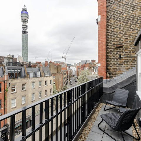 Take in the views of the BT Tower on the balcony