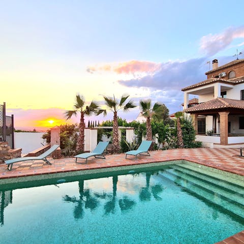 Soak up the sun or admire gorgeous sunsets from the private pool