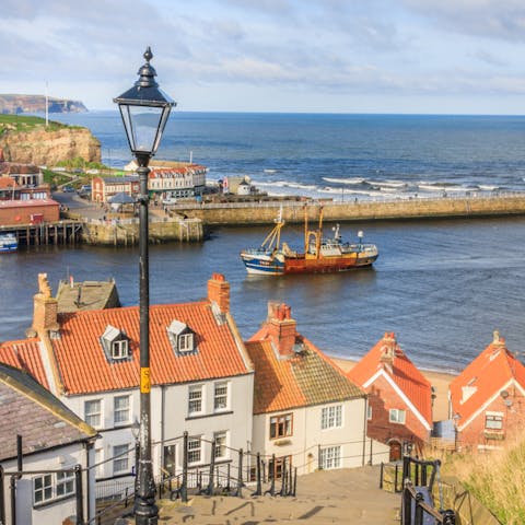Explore historic Whitby, less than 15 minutes away by car