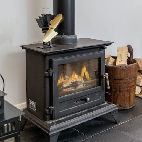Settle down in front of the roaring log-burning stove with a hot mug of tea