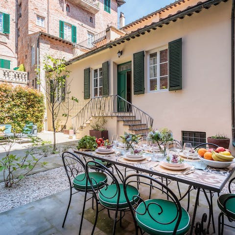 Lay the table for a Mediterranean feast on the private terrace