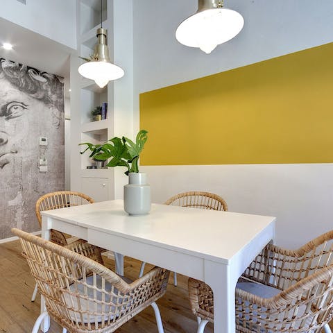 Serve up some Italian delicacies at the dining area