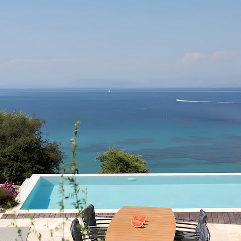 Savour the stunning ocean vista from the private pool