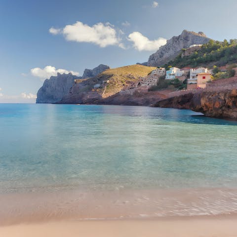 Spend the day at Cala San Vicenç, only a fifteen-minute drive away