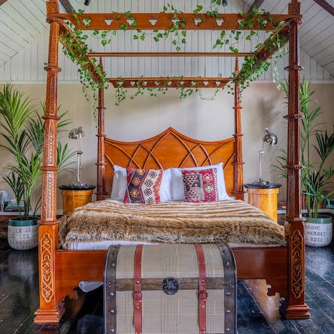Sleep like royalty in the grand four-poster bed