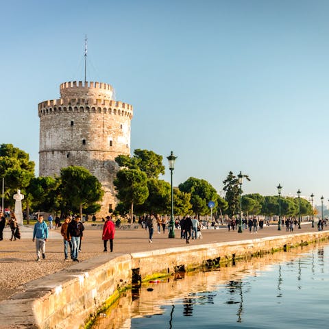 Stroll along Thessaloniki's historic seafront, just a stone's throw away