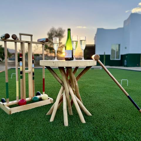 Break out the white linen on the 1000-square-foot croquet court