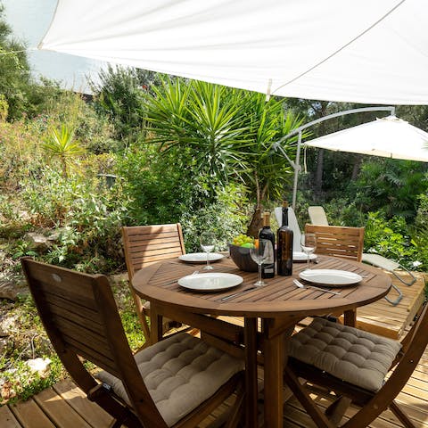 Get together on the terrace for tapas and sangria