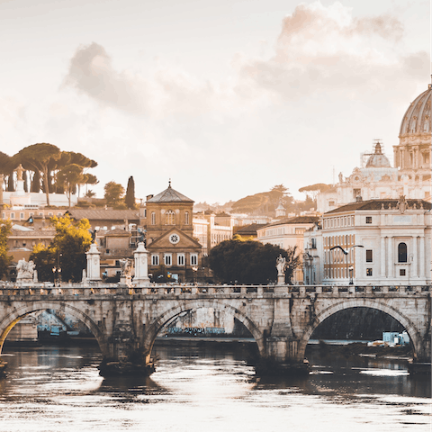Spend the day exploring Rome – only a forty–three–minute drive away