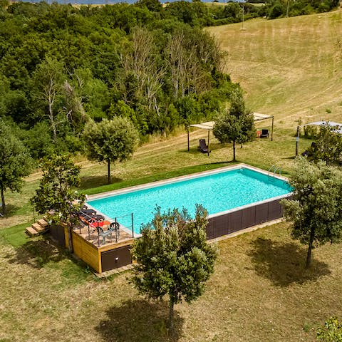 Experience the bliss and relaxation of this countryside setting from the pool