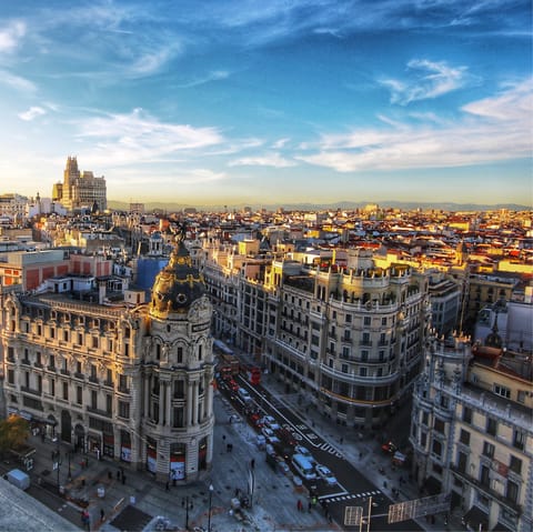 Stay just a fifteen-minute drive from the centre of beautiful Madrid