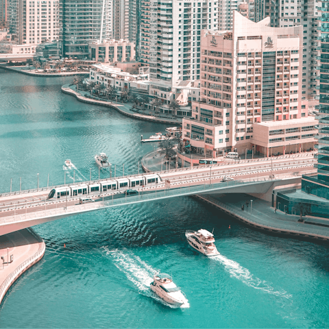 Stay in the Burj area along the scenic Dubai Canal