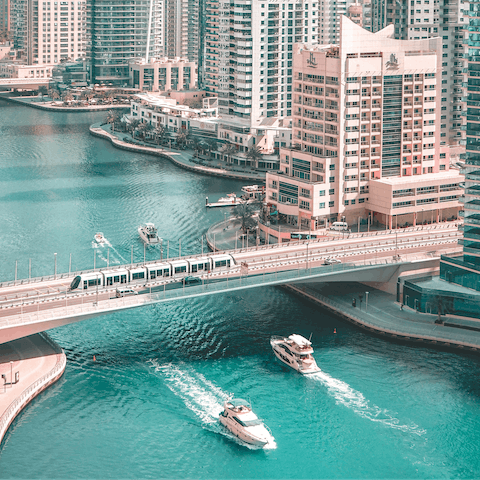 Stay in the Burj area along the scenic Dubai Canal