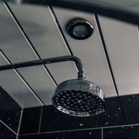 Enjoy a hot rainfall shower