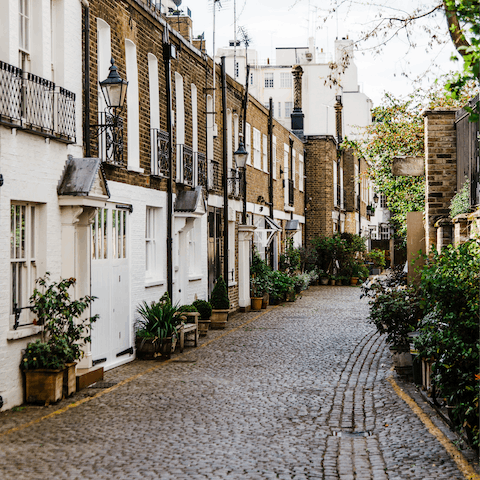 Find hidden lanes paved with cobbles in and around Chelsea