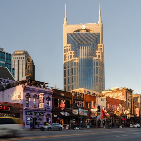 Explore Nashville's country music scene – the Honky Tonk Highway is nearby