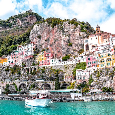 Take an early evening passeggiata around Amalfi town, just a six-minute drive away