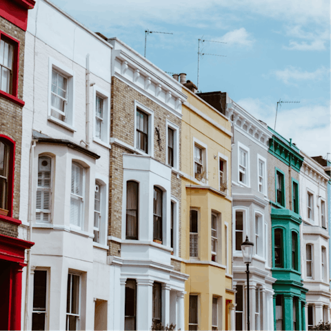Stroll up to Notting Hill in five minutes for brunch spots and independent boutiques