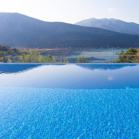 Swim laps in the infinity pool and admire the view