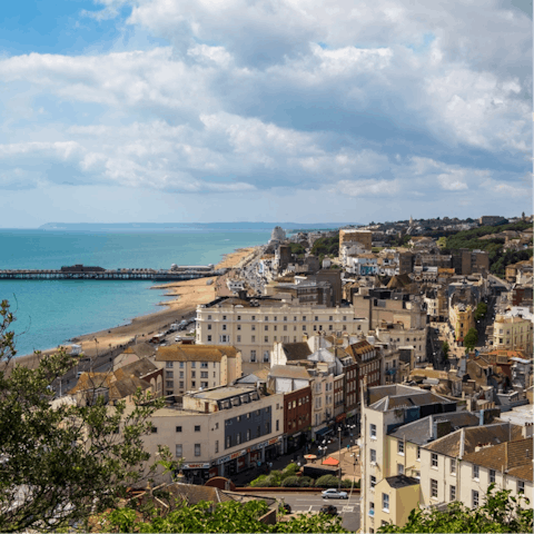 Visit the charming coastal town of Hastings, just a ten-minute drive away