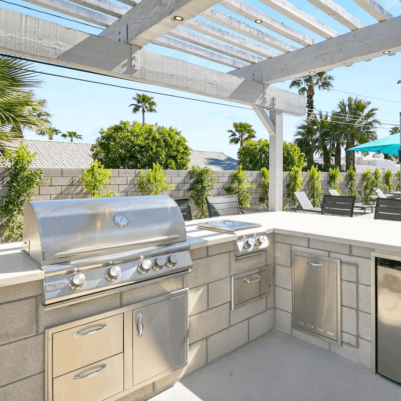 Cook under the stars in the outdoor kitchen
