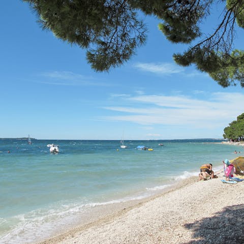 Make the fifteen-minute drive to Istria's beautiful beaches at Peroj