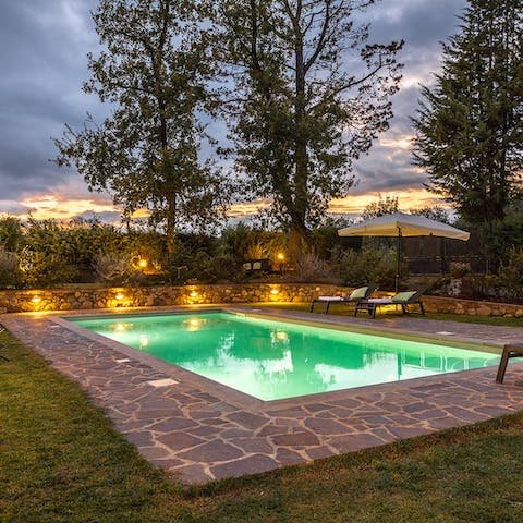 Take an evening dip in the pool