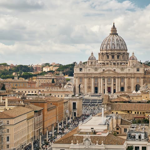 Walk the ancient streets of Vatican City, less than ten minutes from your door