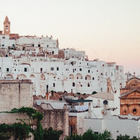 Visit the gleaming city of Ostuni, only a short drive away