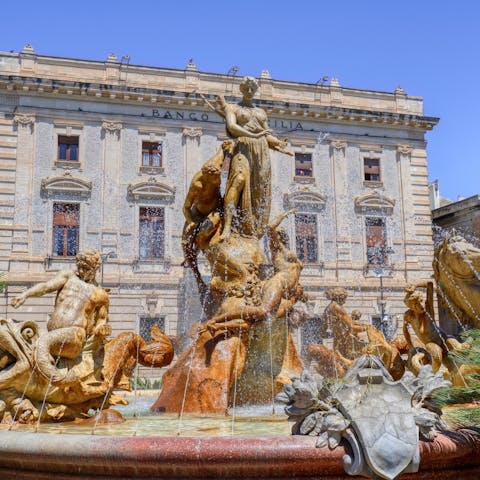 Visit the beautiful Fontana di Diana, a short stroll away